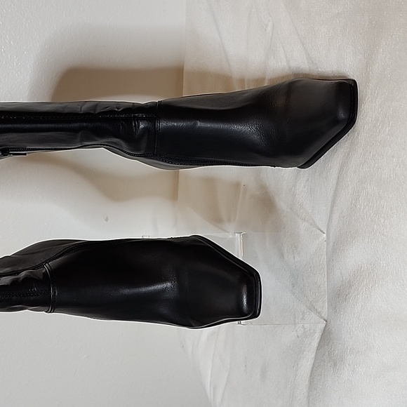 Vintage Steve Madden Josie Leather Boots Y2K 90S Ankle Booties Black Heeled - Picture 5 of 15